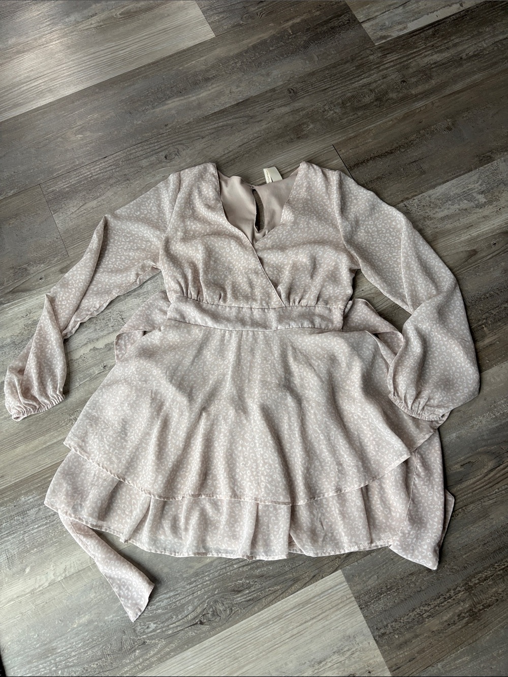 Japna Soft Blush Pink Printed Wrap Dress